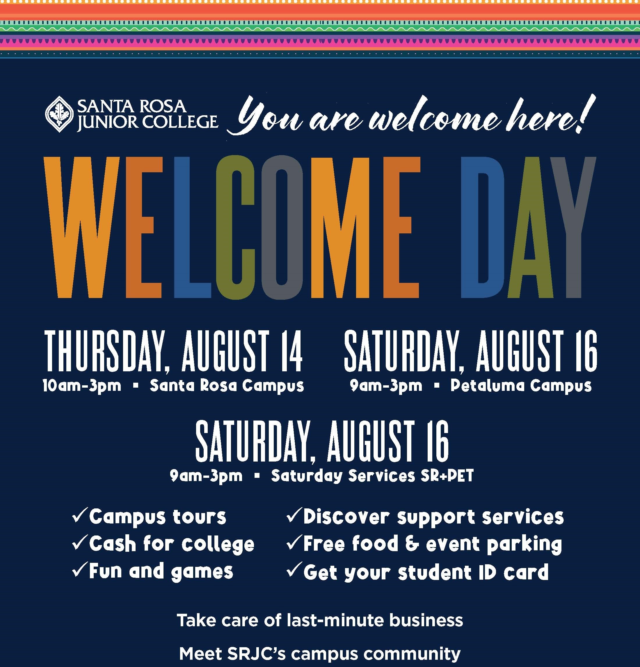 Welcome Day Poster with details